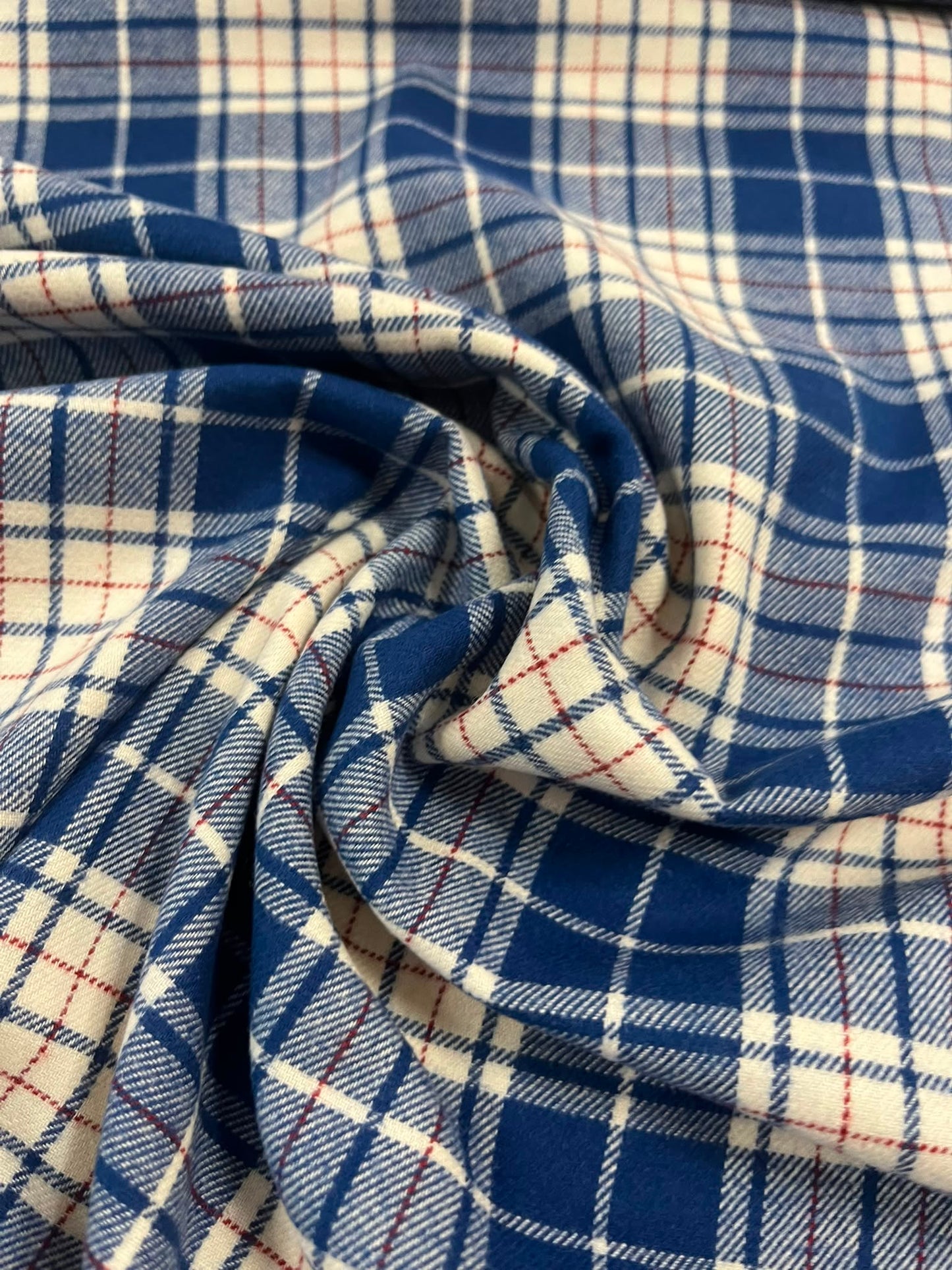 Franela Cuadro Escocés Azul