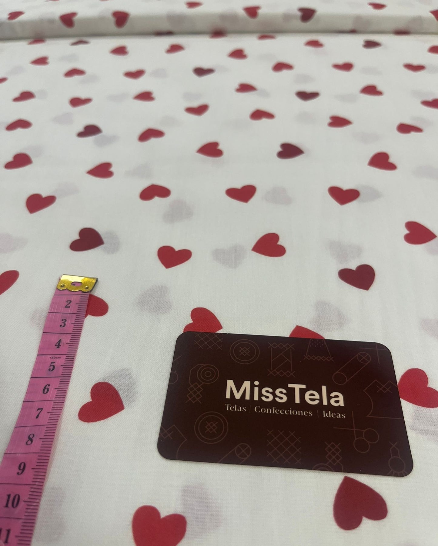 Tela Corazones Rojos