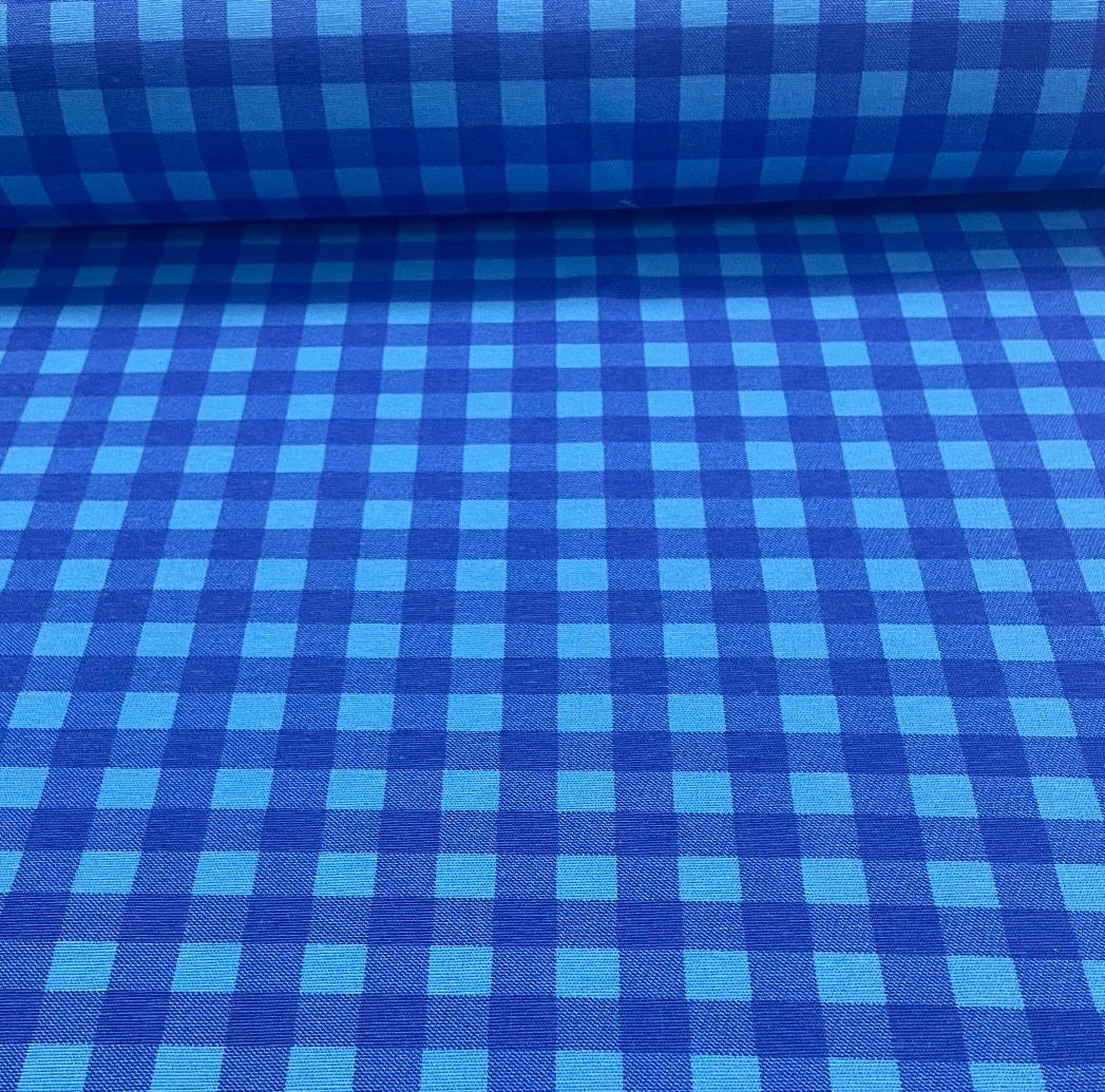 Loneta Vichy Neón Azul