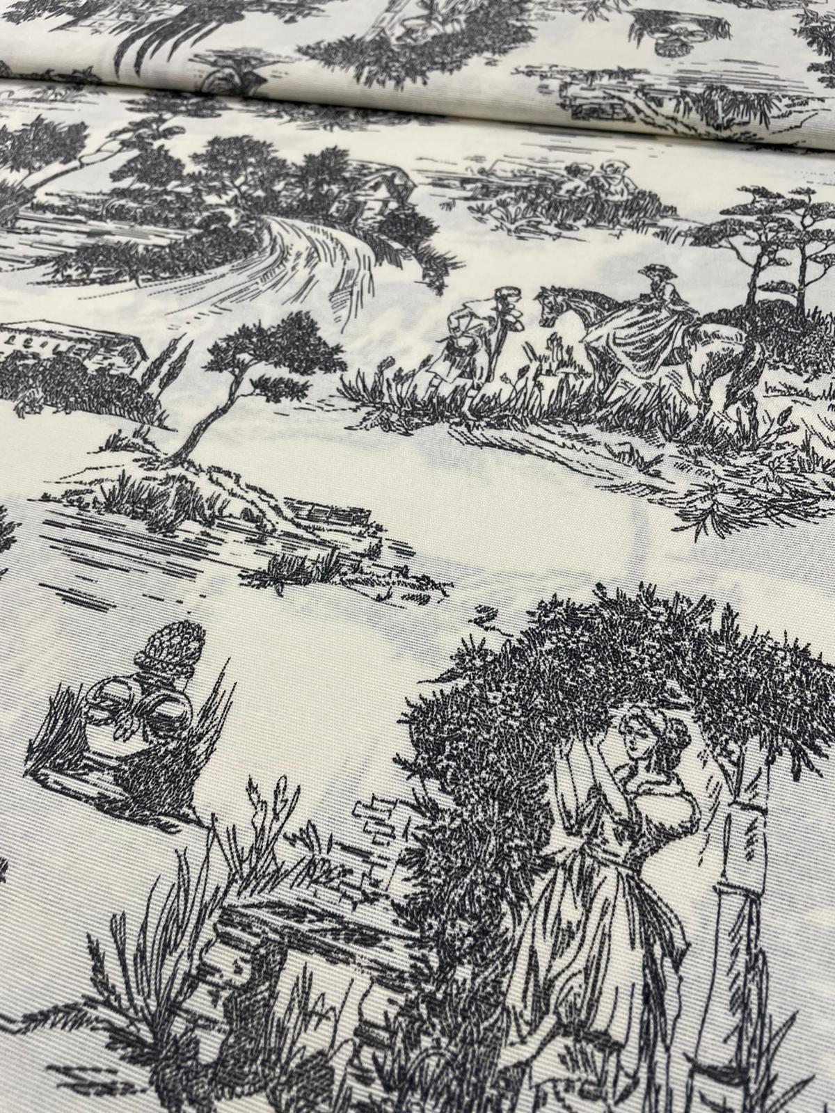Toile de Jouy Negro