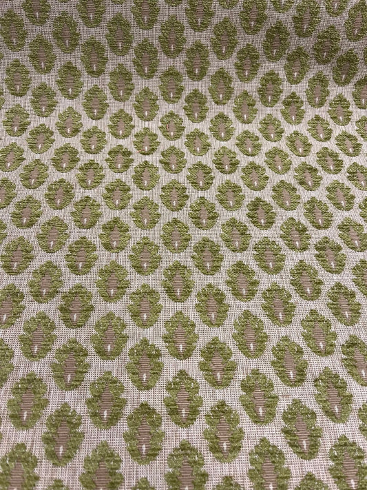 Jacquard Verde - detalle motivos ovalados