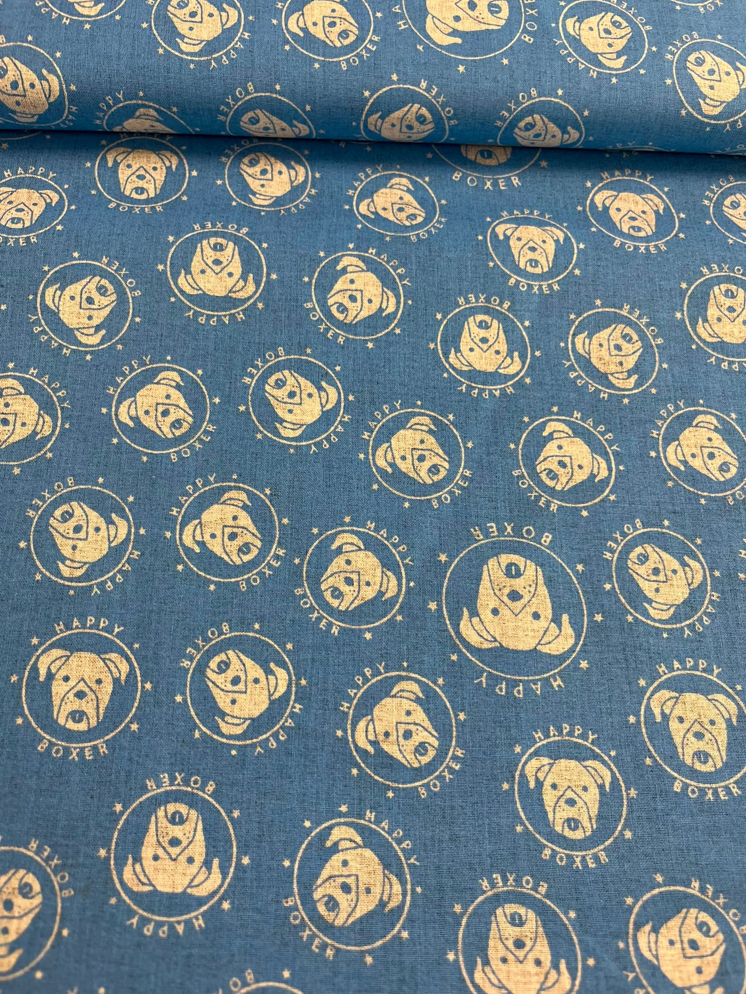 Forro estampado perros Happy Boxer - detalle estampado