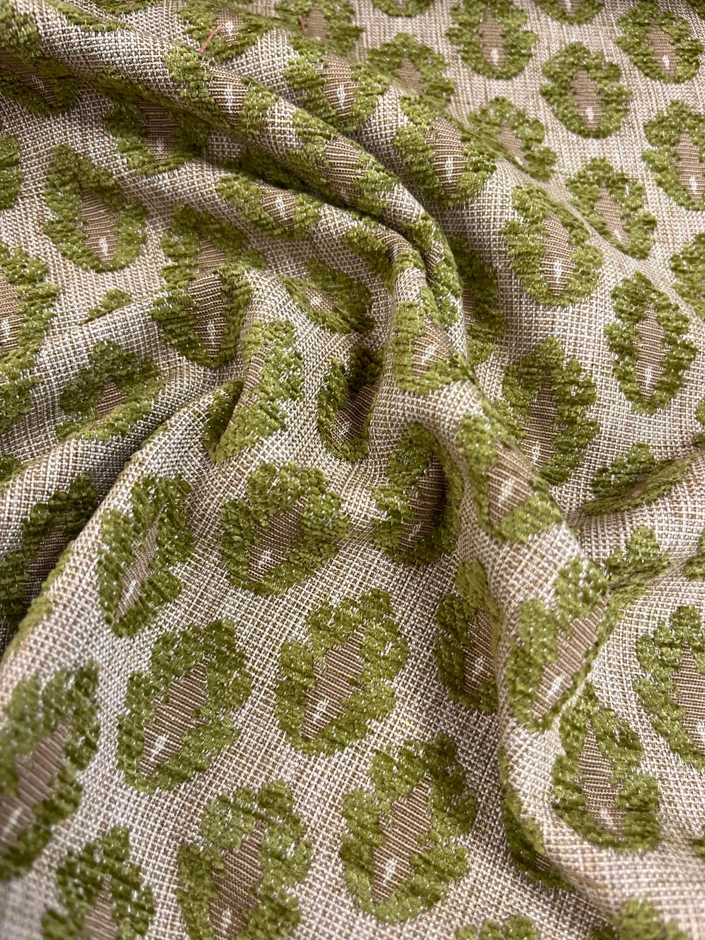 Jacquard Verde - caída de la tela