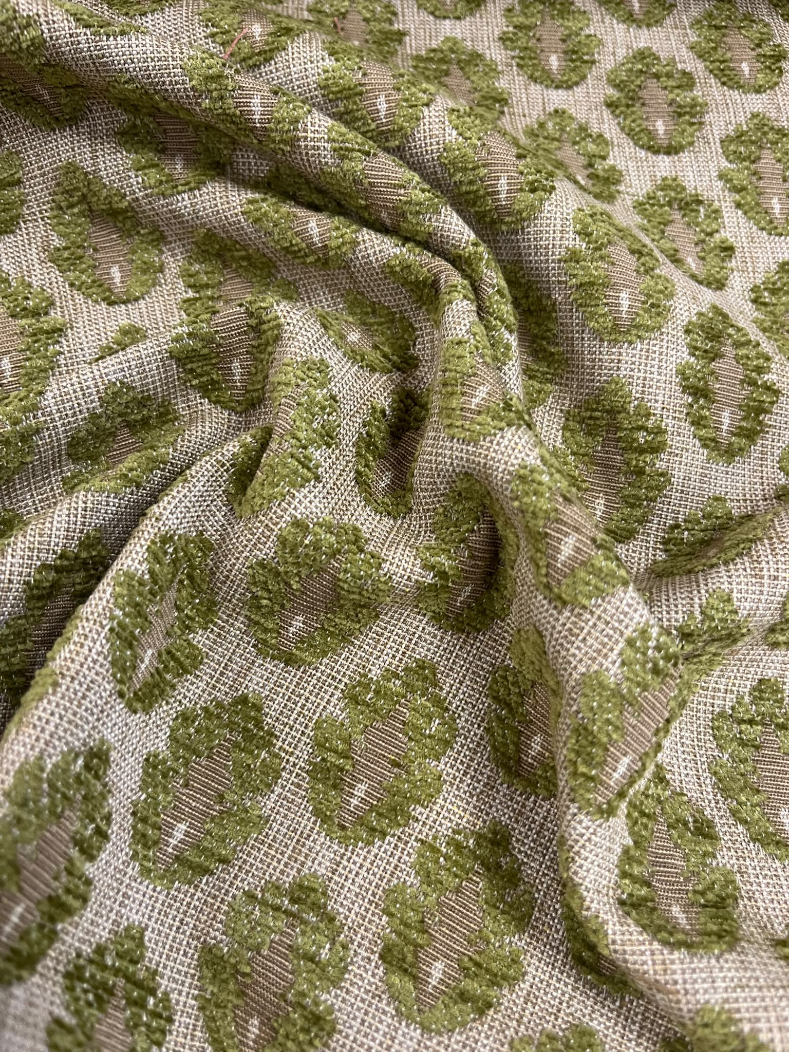 Jacquard Verde - caída de la tela