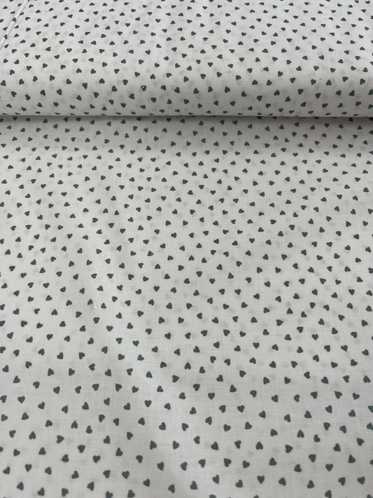 Algodón corazones negro - rollo estampado