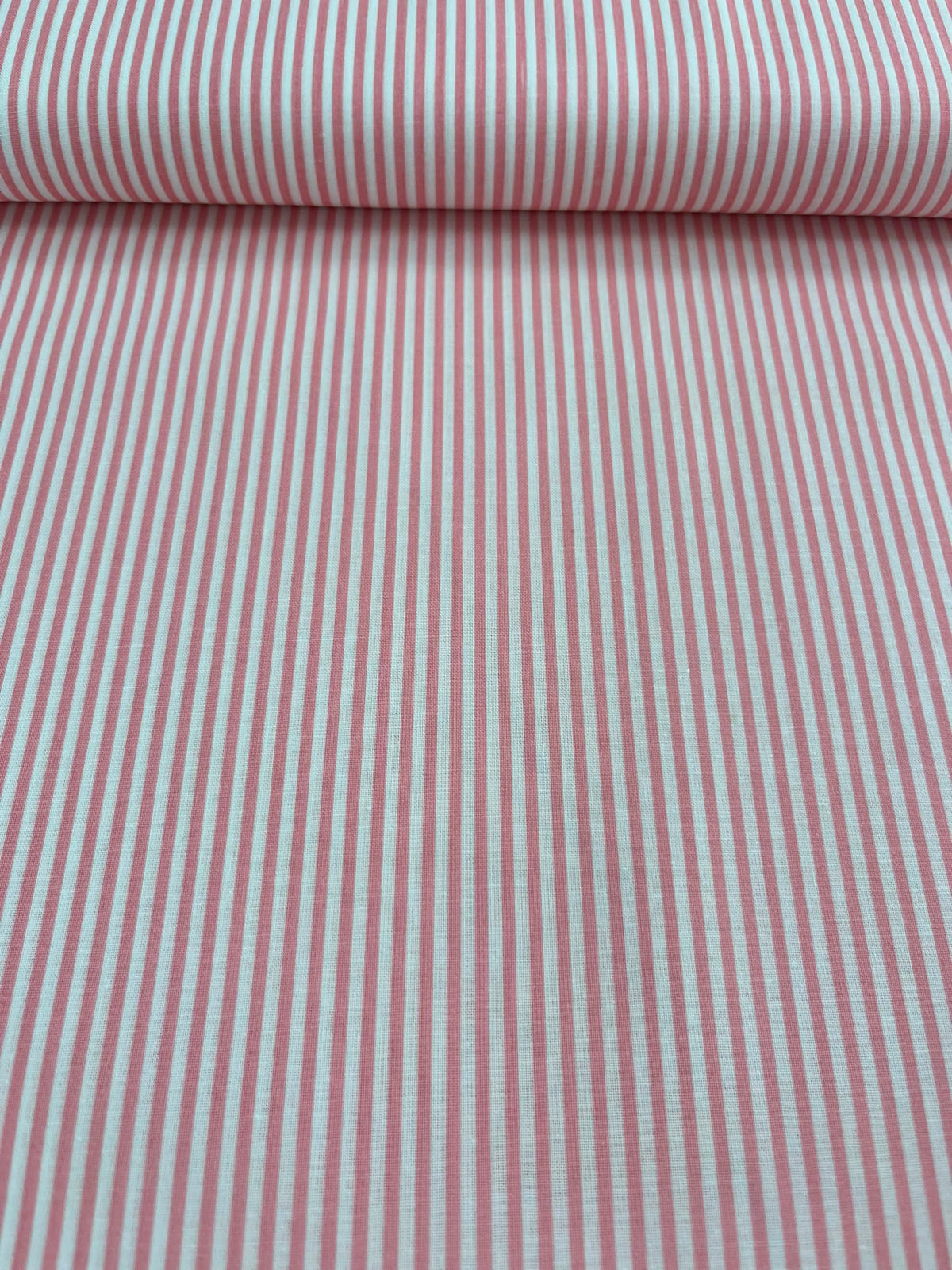 Algodón rayas rosa y blanco - rollo
