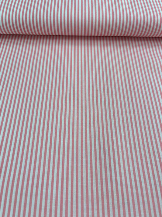 Algodón rayas rosa y blanco - rollo