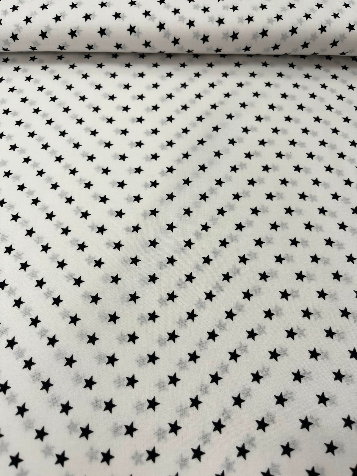 Algodón Estampado Estrellas Negras
