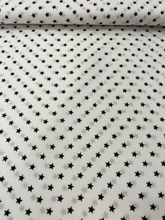 Algodón Estampado Estrellas Negras