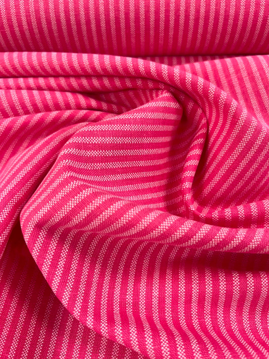 Linen and Cotton Fuchsia Stripes