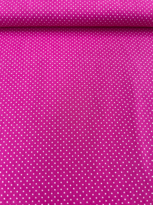 Algodón topitos fucsia - rollo estampado