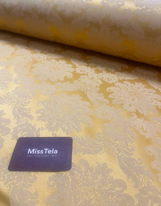 Tela Damasco Mostaza