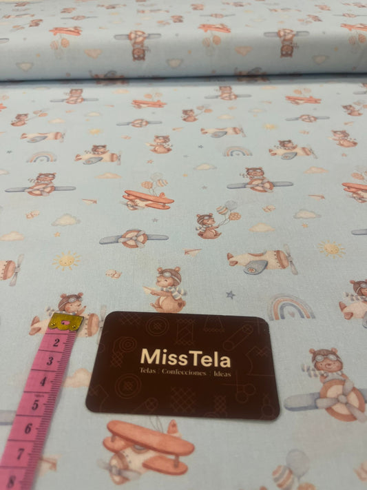 Tela Infantil Aviones