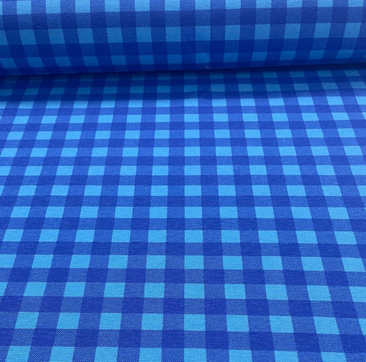 Loneta Vichy Neón Azul