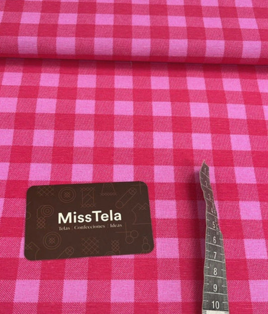 Loneta Vichy Neón Fucsia