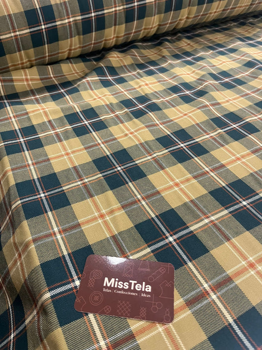 Tartán Azul y Beige
