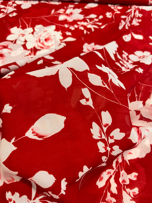 Gasa Floral Roja