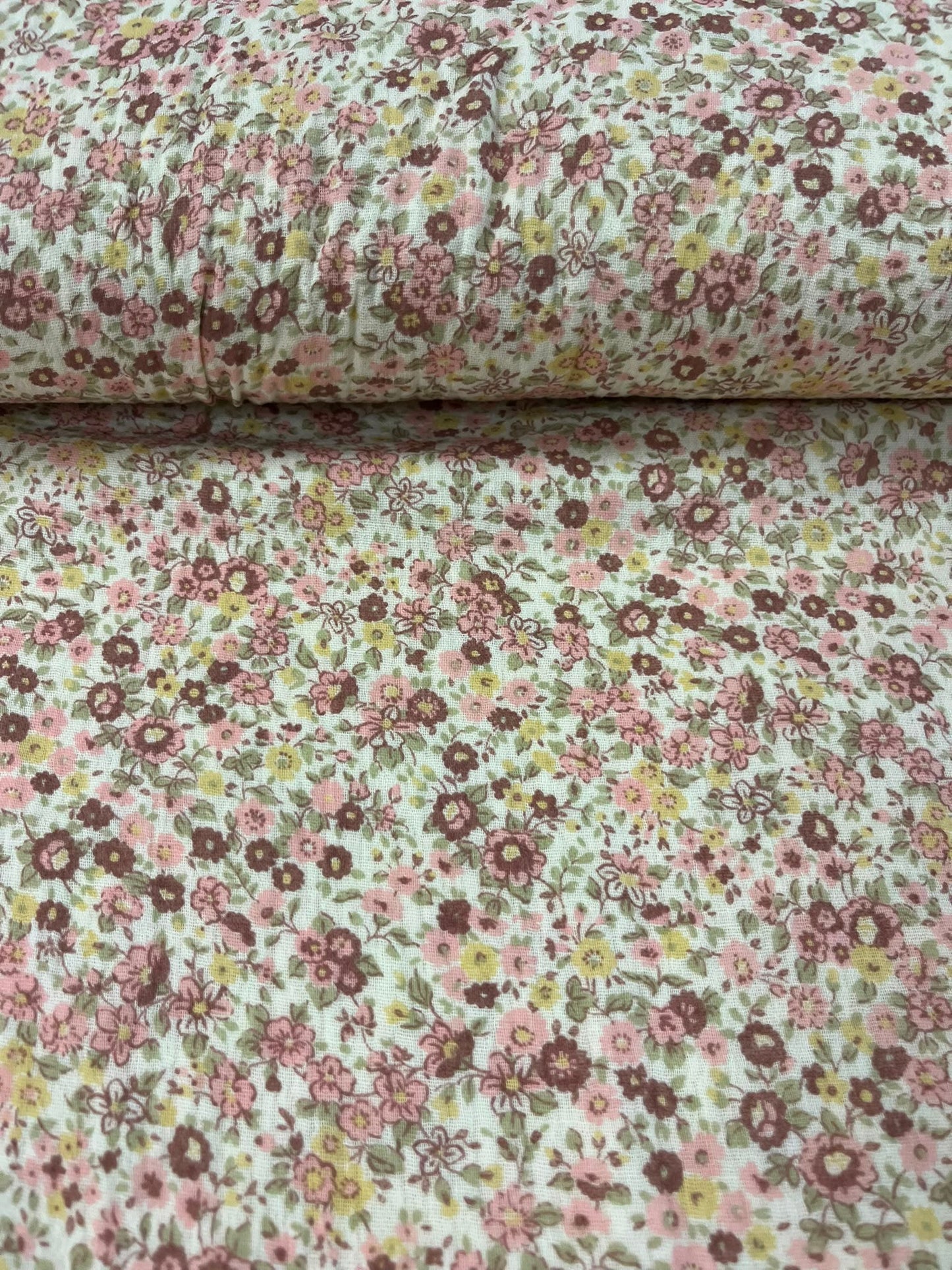 Doble gasa flor rosa - rollo