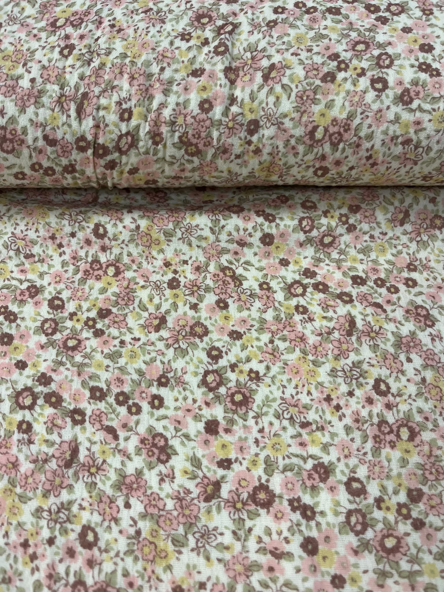 Doble gasa flor rosa - rollo