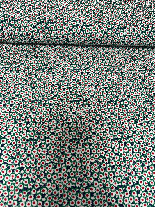 Algodón liberty verde - detalle rollo estampado completo