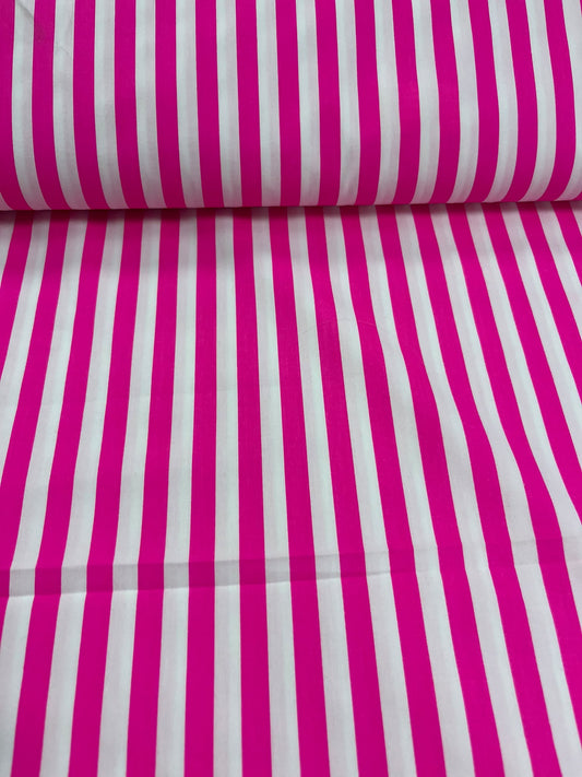 Algodón Rayas Fucsia