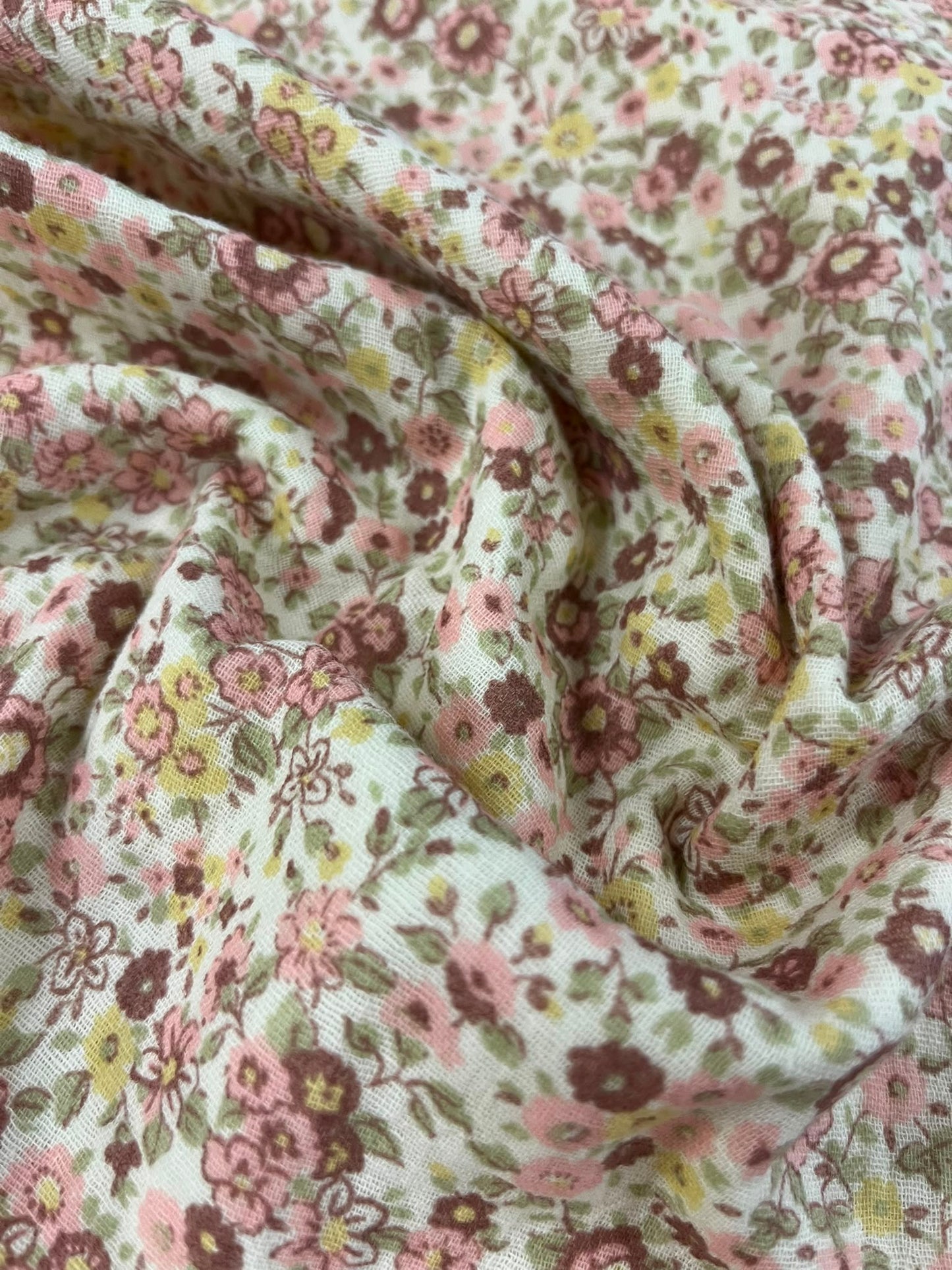 Doble gasa flor rosa - detalle