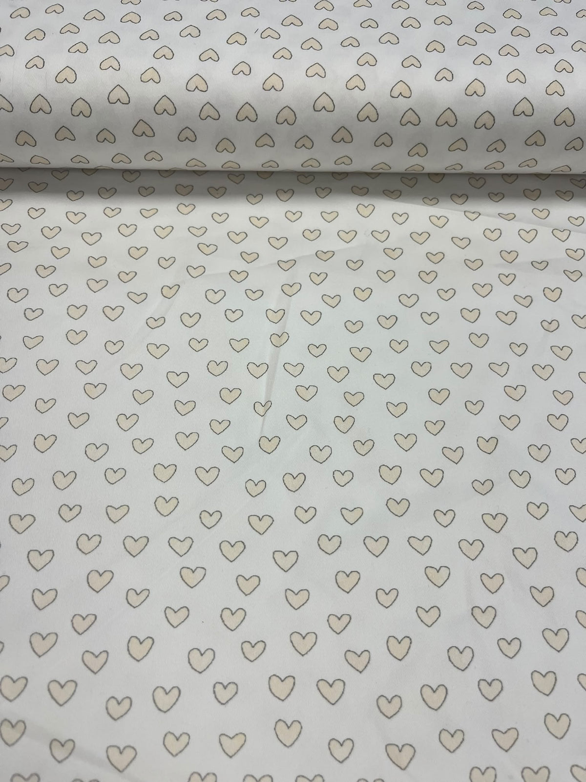 Algodón corazones suaves - detalle estampado rollo
