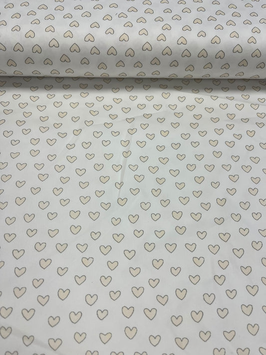 Algodón corazones suaves - detalle estampado rollo