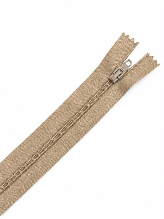 Cremallera 40 cm Beige