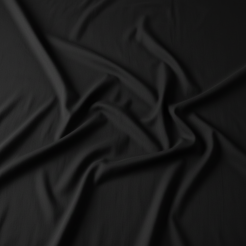 Popelín negro - detalle de textura