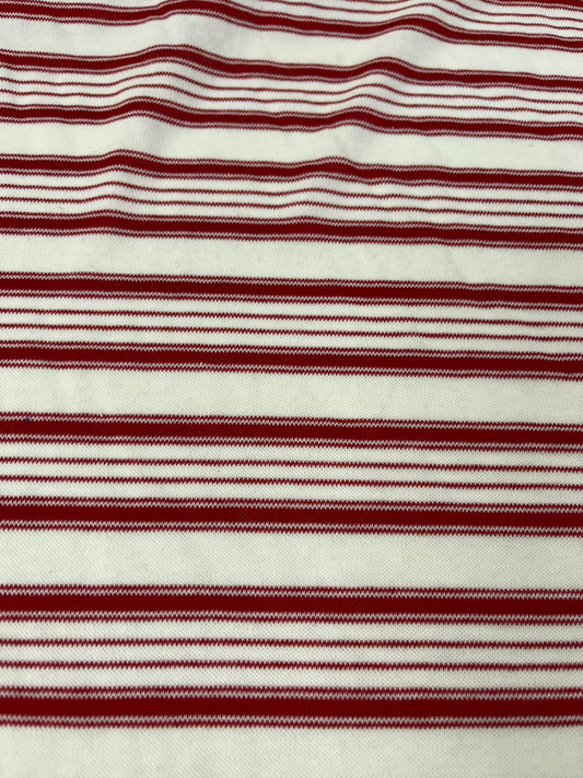 Punto Rayas Rojo y Blanco - caída y textura del tejido