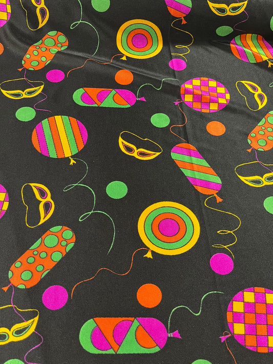 Rasete Carnaval - estampado globos y antifaces multicolor