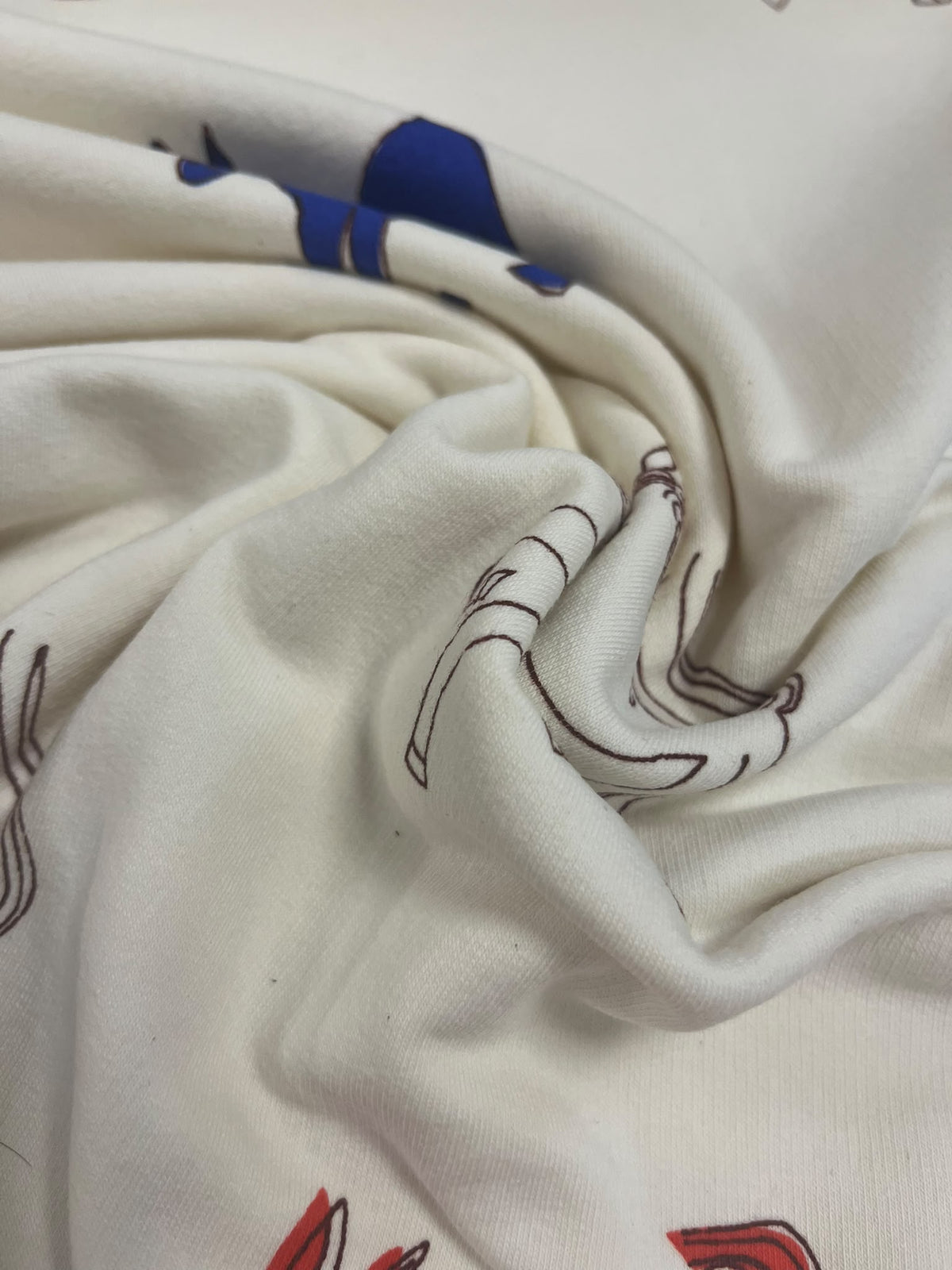 Sudadera caballos folk - detalle caída y estampado