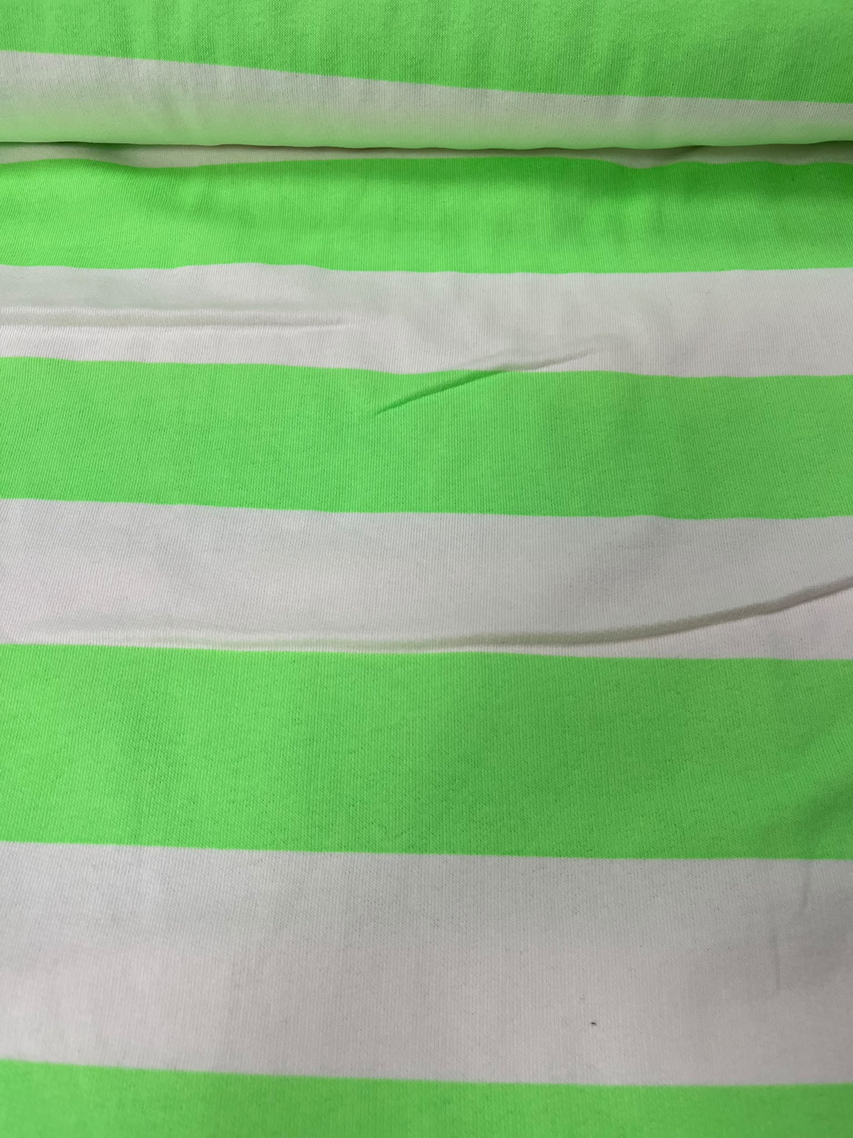 Sudadera Rayas Verde Fluor y Blanco - detalle rayas horizontales anchas